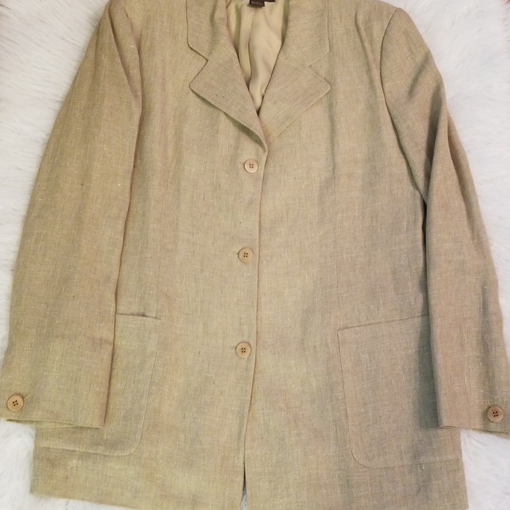 Ladies J.Crew Beige Linen Jacket Size 6